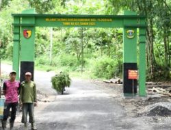 Gapura Megah dan Spektakuler Hasil Karya TMMD ke 123, Bikin Melongo Warga Desa Gunosari