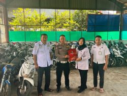 Puluhan Motor Barang Bukti Hasil Ops Terpadu Polres Pasuruan Kota Diamanakan di Gudang Rubasan II Jatim