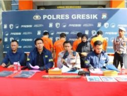 Polres Gresik Tangkap 4 Anggota LSM Sakera Pasuruan Yang Terlibat Pengeroyokan Brutal di Stadion Joko Samudro