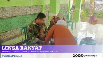 Babinsa Posramil 03 Taman Krocok dan Bidan Desa Bersinergi, Cegah Stunting Lewat Posyandu di Desa Paguan