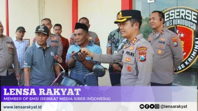 Polres Bondowoso Serahkan Motor ke Pemilik Pasca Tangkap Pelaku