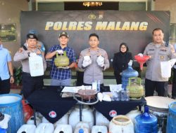 Polres Malang Berhasil Bongkar Produksi Arak Ilegal di Bantur, Terendus Lewat Layanan 110