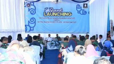 Danramil 01 Bondowoso Dampingi Dandim dan Bupati Turun Tangan SPPG Pujer Diresmikan, Gizi Anak Jadi Prioritas