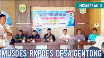 Musdes RKPDes Desa Gentong, Camat Taman Krocok : Partisipasi 3 Pilar Wujudkan Pembangunan Yang Bermakna