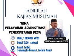 Gandeng paguyuban Ibu Shalihah, Kepala Desa Sumber Kalong Gelar Kajian Muslimah, Bahas Pelayanan Administrasi Desa