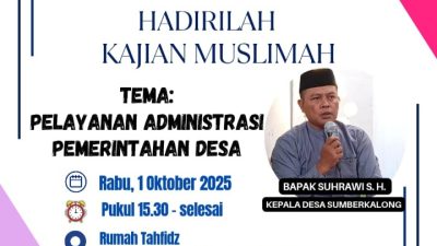 Gandeng paguyuban Ibu Shalihah, Kepala Desa Sumber Kalong Gelar Kajian Muslimah, Bahas Pelayanan Administrasi Desa