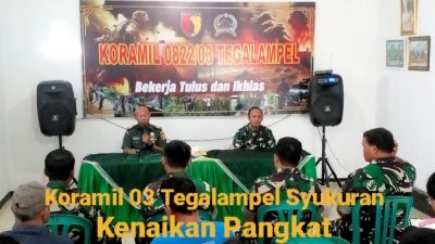 Koramil 0822/03 Tegalampel Syukuran Kenaikan Pangkat, Guna Menjamin Profesionalisme dan Keberlanjutan Karier Prajurit