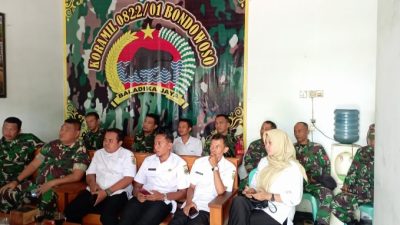 Danramil 0822/01 Bondowoso Ikuti Vidcon, Perkuat Peran Koperasi Merah Putih Bersama BUMN dan Kepala Desa