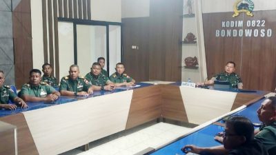 Sebagai Perwakilan Wilayah Kota, Danramil 0822/01 Kota Ikut Bahas Rencana Kerja di Forum Vidcon Makodim