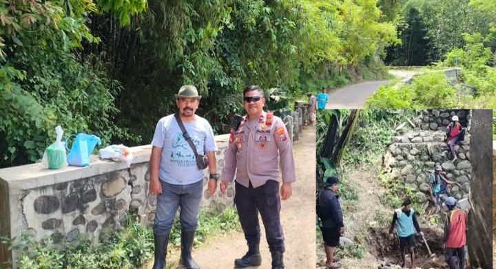 Haru! Kepala Desa Gentong Apresiasi dan Ucapkan Terima Kasih ke Polres Bondowoso usai Jembatan Dulhan Direnovasi