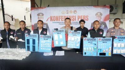 Polres Mojokerto Kota Amankan 57 Tersangka dan Barang Bukti Ungkap Narkoba Senilai 1,1 Miliar