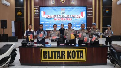 Polres Blitar Kota Amankan 3 Tersangka Perampok Bersajam Lintas Daerah Sasar Minimarket