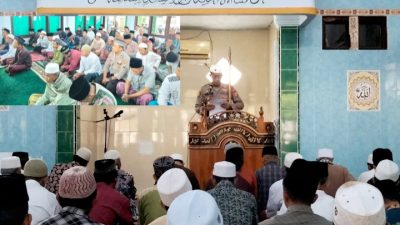 Safari Jumat Polsek Tegalampel, AKP Sobingan Sampaikan Pesan Kamtibmas di Masjid Al-Furqon Desa Purnama