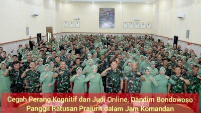 Cegah Perang Kognitif dan Judi Online, Dandim Bondowoso Panggil Ratusan Prajurit dalam Jam Komandan