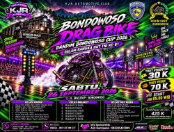 Usung Semangat “One Track, One Family”, Bondowoso Drag Bike Dandim Cup 2026 Start 09.00 WIB Tiket Penonton Rp30 Ribu